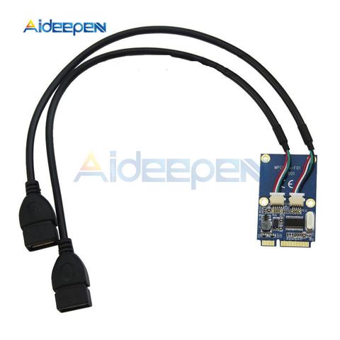 USB 2.0 2 Port PCI-E Express Card with Power Connector Mini PCI-E PCI Express to Dual USB Adapter USB Converter ► Photo 1/1