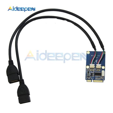USB 2.0 2 Port PCI-E Express Card with Power Connector Mini PCI-E PCI Express to Dual USB Adapter USB Converter ► Photo 1/1