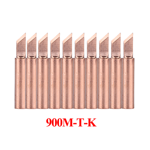 10Pcs/lot Pure Copper Soldering Iron Tip 900M-T-K Welding Sting Solder Tip for 936 Soldering Rework Station ► Photo 1/3