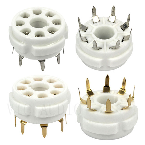 10PCS K8A PCB Mount 8 Pin Ceramic Tube Sockets For 6P3P 6SN7 6N8P 6N9P 5Z3P 5Z4P 6550 KT88 Vacuum Tube Amplifier Vintage Hifi ► Photo 1/6