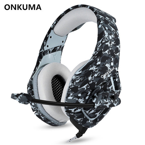 ONIKUMA K1-B PC Gaming Headset Bass Headphones MIC for PS4 New Xbox 1 Switch Computer Mobile Phone Game PUBG Earphone Camouflage ► Photo 1/6