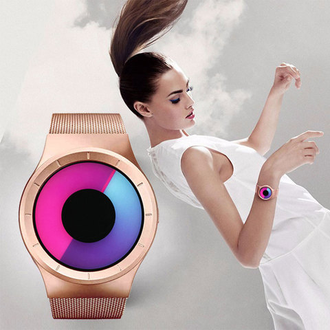 Relogio Creative Quartz Watches Women Top Brand Casual Stainless steel Mesh Band Unisex Watch Men Clock female Ladies gift ► Photo 1/6