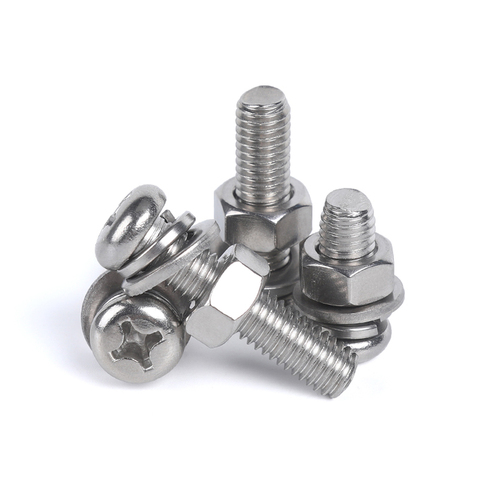 20/10sets M3 M4 M5 M6 Gb818 304 Stainless Steel Cross Recessed Pan Head Screws Phillips Screws Bolts With Nut Washer ► Photo 1/5