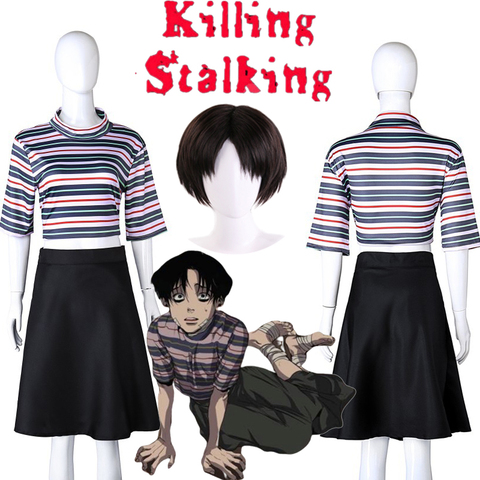 Manga Killing Stalking Yoonbum Yoon Bum Cosplay Costume Wig Girls Casual T-Shirt+Skirt Halloween Carnival Uniforms Custom Made ► Photo 1/6