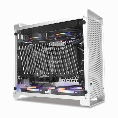 METALFISH G5 Plus Water Cooling Mini ITX Case Gaming Computer Cases Support SFX PSU 30cm Graphics Card 240 WaterCooling 3.5'Disk ► Photo 1/6