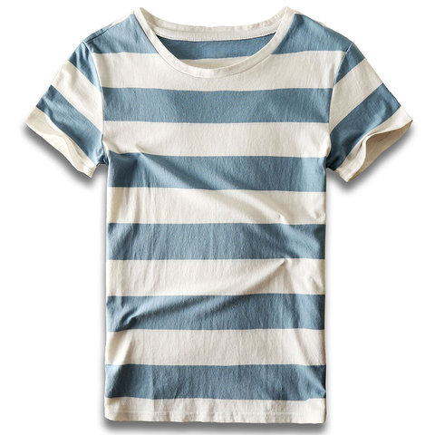 Men Striped T-Shirt Stripes Top Tees Male Fashion Short Sleeve Blue Red White Black T Shirt Costume Cosplay Party ► Photo 1/6