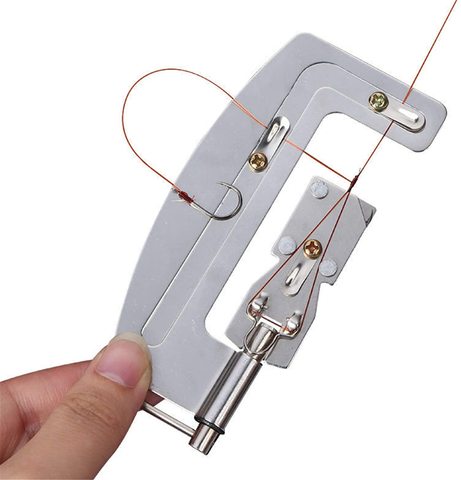 Fishing Quick Knot Tying Tool Semi Automatic Fishing Hooks Line Tier Machine Portable Stainless Steel Fish Hook Line Knotter ► Photo 1/6