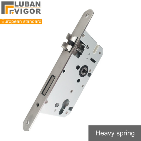 7255 European standard silent lock body,235x23mm panel,Silent lock tongue,Round and Square panel,cylinder 32mm height,5572 lock ► Photo 1/4