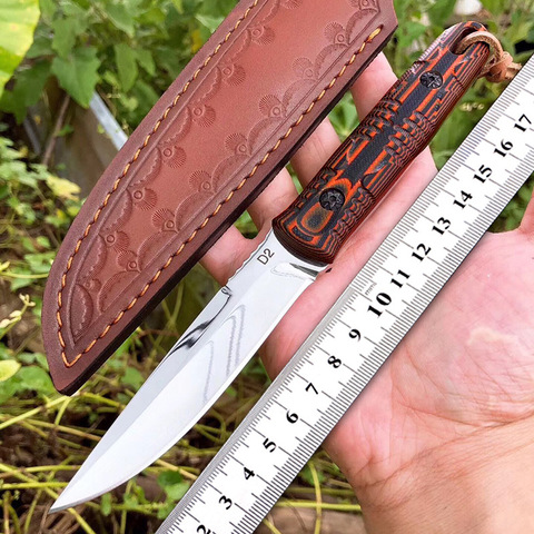 Free shipping Handmade D2 steel Hunting Knife G10 handle Camping Survival Knife Fixed Blade Tactical Knife ► Photo 1/6