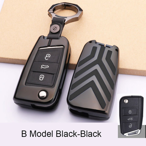 Zinc Alloy Car Key Case Key Bag Cover For Volkswagen Golf 7 MK7 Tiguan Touran 2017 For Skoda Octavia A7 RS For Seat Leon Ibiza ► Photo 1/6