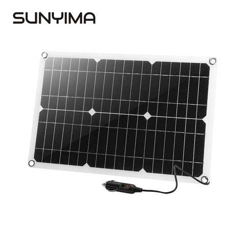 SUNYIMA 18V 20W Semi-flexible Monocrystalline Solar Panel Kit Solar Cell Module DIY Battery Charger for Outdoor Camping 12V Car ► Photo 1/6
