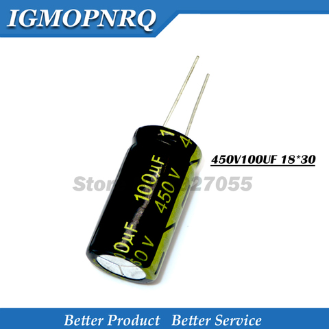 5PCS 450V100UF 18*30 100UF 450V 450v100uf 18x30 450v100  Aluminum electrolytic capacitor new ► Photo 1/1