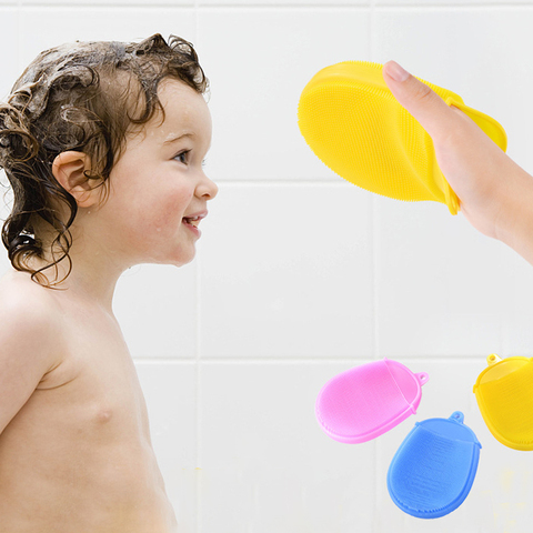 Baby Silicone Bath Brush Shower Rub Body Scrubber 1Pcs Wash Face Massage Exfoliating Bathroom Supplies Baby Shower Gloves Brush ► Photo 1/1