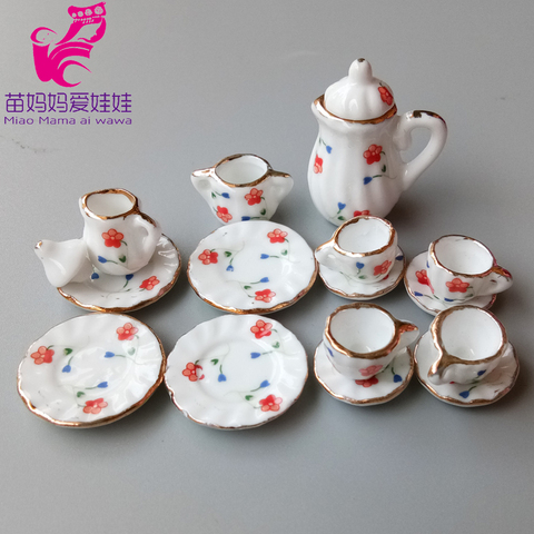 1/12 1/8 BJD Doll House Accessories Ceramic Tableware Tea Cup of Different Colors for 11.5 