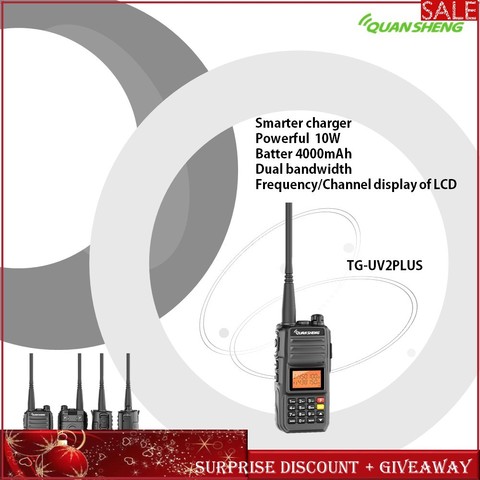 Walkie Talkie CB Radio Long Range UHF VHF Station Radio Communicator Ham Radio Quansheng UV2PLUS Walkie-Talkies For Hunting 10KM ► Photo 1/6