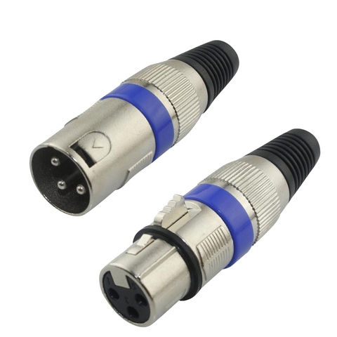 2pcs Nickel Plated 3 pin XLR male/female Audio Cable Connector MIC male Plug ► Photo 1/6