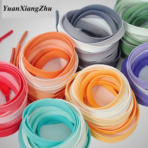 1Pair Fashion Colorful Shoelaces Candy Gradient Boot Shoelace Silk Canvas Sneaker Shoe laces Growing rainbow Strings BC-2 ► Photo 1/6