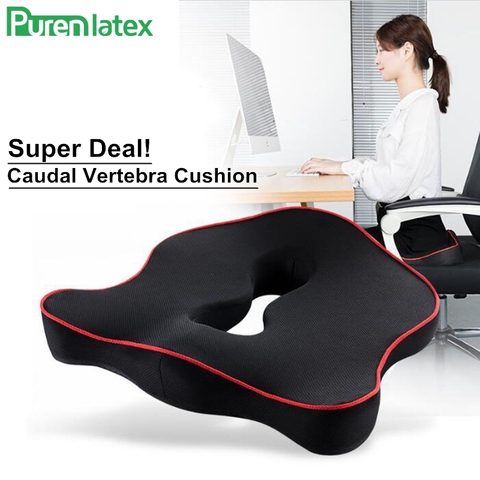 PurenLatex Memory Foam Caudal Vertebra Protect Orthopedic Chair Pillow Coccyx Cushion Pad Car Seat Mats Prevent Hemorrhoid Treat ► Photo 1/6