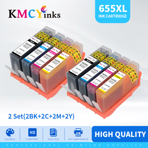 KMCYinks Compatible For hp 655 Refillable Ink Cartridge Full Ink For HP deskjet 3525 5525 4615 4625 4525 6520 6525 6625 Printer ► Photo 1/6