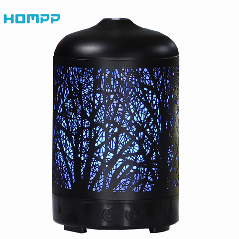 Metal Aroma Diffuser Ultrasonic Essential Oil Fragrances  Aromatherapy Humidifier 7 Color Changing  for Kids House Yoga 100ml ► Photo 1/6