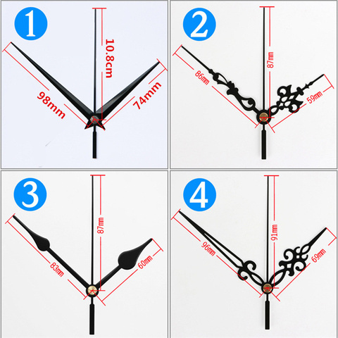 100 sets/lot Clock hands DIY replacement Parts creative second/minute/hour metal pointer for wall Clock Decor needle thick shaft ► Photo 1/6