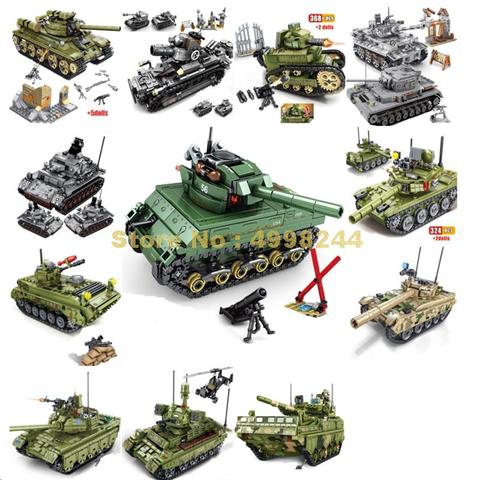 military ww2 04 86 t-34 59 tiger germany iv 85 vt-4 ft17 m4 sherman main battle tank building blocks Bricks Toy ► Photo 1/1