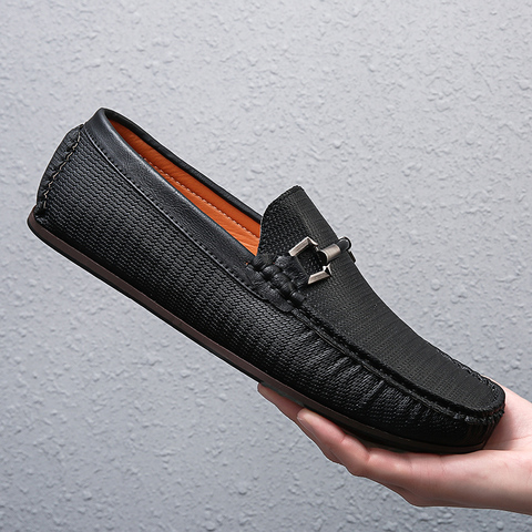 Men Shoes Casual Luxury Brand Summer Mens Loafers Genuine Leather Moccasins Big Size 47 48 Breathable Slip on Driving Shoes ► Photo 1/6