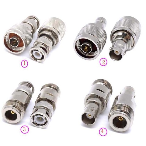 JX connector 2pcs RF adapter BNC-N BNC Male Jack Nickel Plating To N Female Plug Jack RF Connector Straight ► Photo 1/5