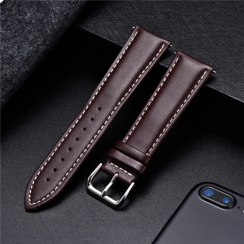 Business Soft Watchband Genuine Leather Strap Calfskin Men Women Watch Band Watch Accessories Bracelet 16mm 18mm 20mm 22mm 24mm ► Photo 1/6