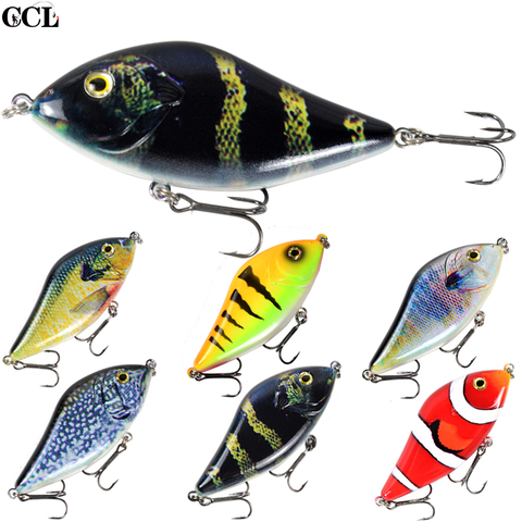 10cm 45g Bionic Slide Bait Hard Wobble Jerkbait Sinking Lures Pike Muskie Fishing 2# Hooks for Ocean Lakes  Carp 3D Eyes ► Photo 1/6