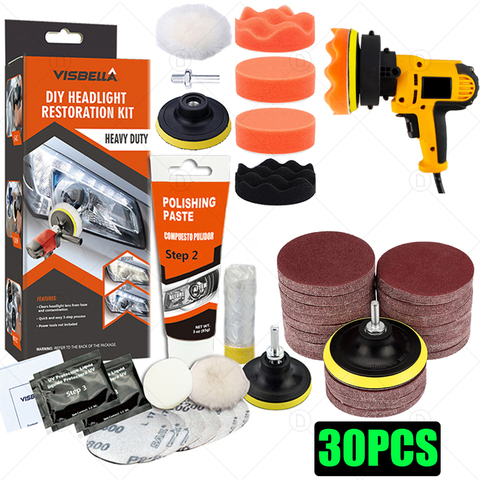 Headlights Restoration Kit Car Headlight Polisher Restorer Polishing  Chemical Polishing Paste Kit Auto Headlamps Wax Sanding ► Photo 1/6