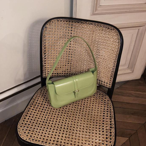 NEW Fashion 2022 Woman Trendy Green White Single Strap Handbags PU Leather Zipper Shoulder Messenger Party Bag Female Handbag ► Photo 1/6