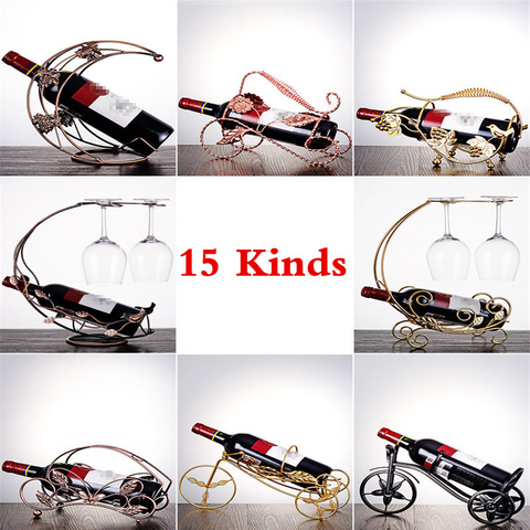 Creative Metal Metal Wine Rack Hanging Glass Bottle Holder Bar Bracket Display Stand Decor Stand Storage Wedding Party Decor ► Photo 1/6