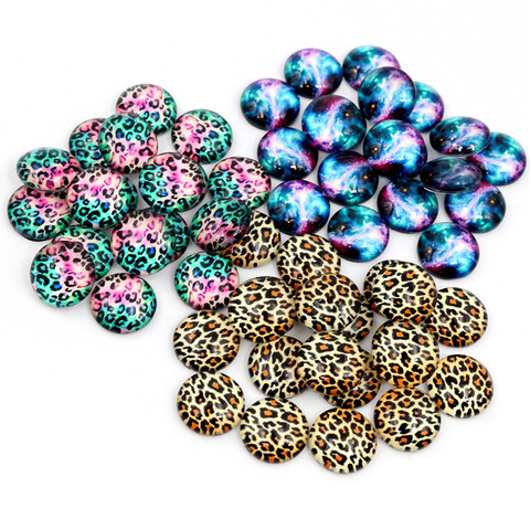 Hot Sale 20-50pcs 8mm 10mm 12mm Nebula Leopard Handmade Glass Cabochons Pattern Domed Jewelry Accessories Supplies ► Photo 1/4