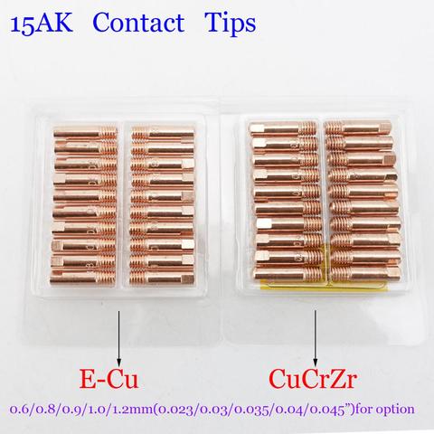 15AK Contact Tip CuCrZr MIG Torch/Gun Consumables 0.6 0.8 0.9 1.0 1.2mm M6x25mm 20pcs Welding Tips for MIG MAG Welding Torch ► Photo 1/6