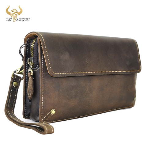 Quality Leather Fashion Male Organizer Wallet Design Chain Zipper Pocket Wallet Purse Clutch bag 7