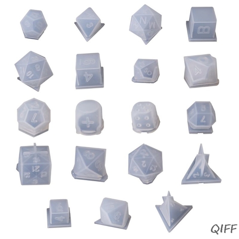 DIY Crystal Epoxy Mold Dice Fillet Shape Multi-spec Digital Game Silicone Mould ► Photo 1/6