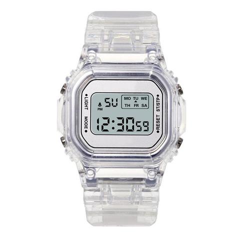 Fashion Men Women Watches Gold Casual Transparent Digital Sport Watch Lover's Gift Clock Children Kid's Wristwatch Female Clock ► Photo 1/6