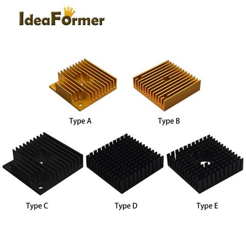 1PC 3D printer MK7 MK8 Aluminum Heat Sink Fit 40mm cooling fan with Golden/Black Color 40x40x11mm Radiator fins ► Photo 1/6