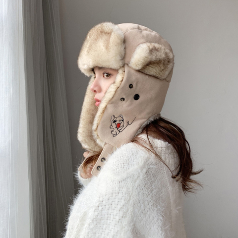 4 colors available New arrival fashion sweet solid outdoor cute women hat winter warm cute comfortable fresh vintage bomber hat ► Photo 1/6