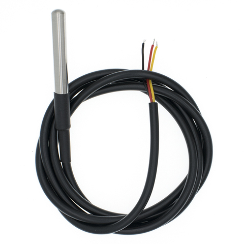 DS18B20 Stainless steel package 1 meter/3meters waterproof 18b20 cable temperature probe temperature sensor ► Photo 1/4
