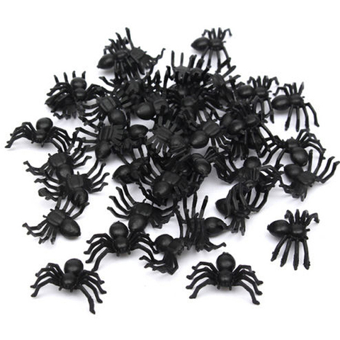 50pcs horror black spider haunted house spider web bar party decoration supplies simulation tricky toy halloween decoration@3 ► Photo 1/6