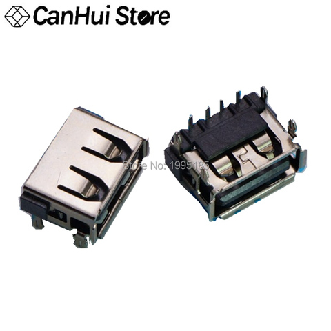 10pcs Laptop 2.0 USB connector jack sockect commonly used 90 degree AF Type 4 DIP Foot USB JACK female length=10MM Hot new ► Photo 1/1