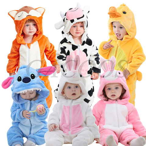 Baby Cartoon Romper Newborn Hooded Infant Clothing Boys Girls Pajamas Animal Onesie Jumpsuit Panda Costumes Flannel Baby Rompers ► Photo 1/6