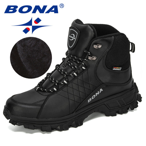BONA New Designers Men Ankle Hiking Boots, Plus Size Fashion Classic Trekking Footwear Outdoor Plush Winter Boots Man Comfy ► Photo 1/6