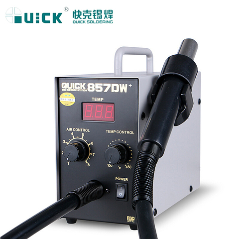 Quick 857dw+adjustable Hot Air Gun Station Helical Wind 580W SMD Rework Station with Heater Hot Air Gun Soldering Rework Station ► Photo 1/4