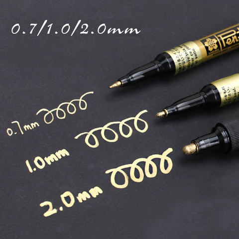 2pcs Waterproof Permanent Marker Pens Gold Silver Color Non-Toxic