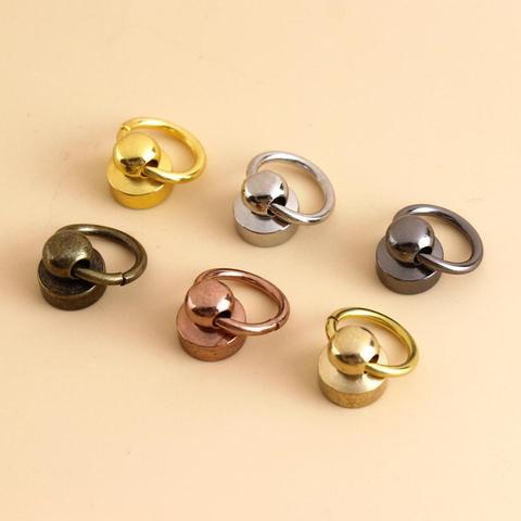 10pcs Brass Ball post with O ring screwback studs rivets Head button stud post & O ring Garment Leather Craft Belt Wallet Decor ► Photo 1/6