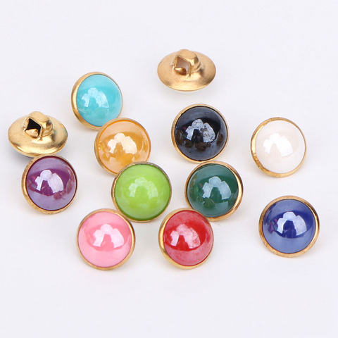 50pcs 10mm Metal Buttons Pearl Button Children's Clothes Sewing DIY Decorate Accessories ► Photo 1/5