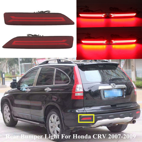 1 Pair Led Rear Bumper Light For Honda CRV CR-V 2007-2009 Rear Reflector Lamp Red 2 Fuction Car Rear Bumper Light Fog Light ► Photo 1/6